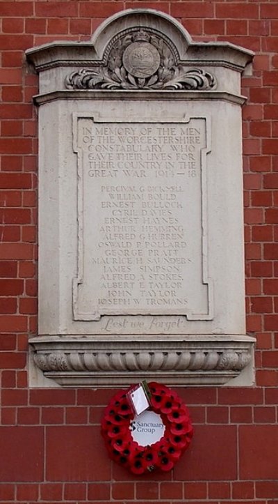 Oorlogsmonument Worcestershire Constabulary