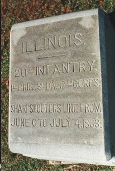 Positie-aanduiding Scherpschutterslinie 20th Illinois Infantry (Union) #1