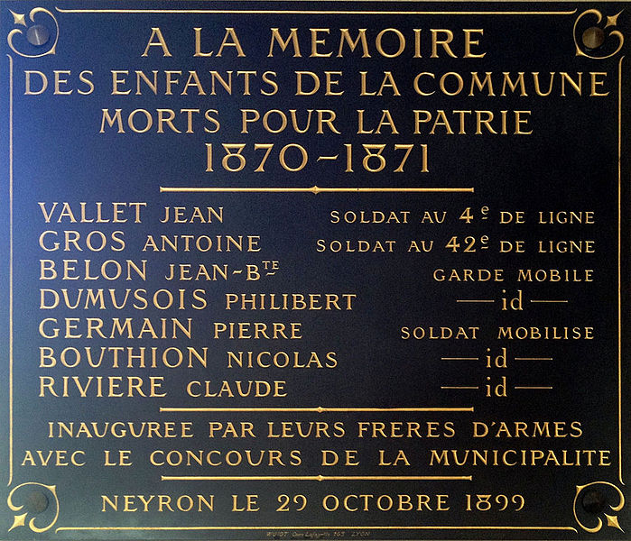 Memorial Franco-Prussian War Neyron #1