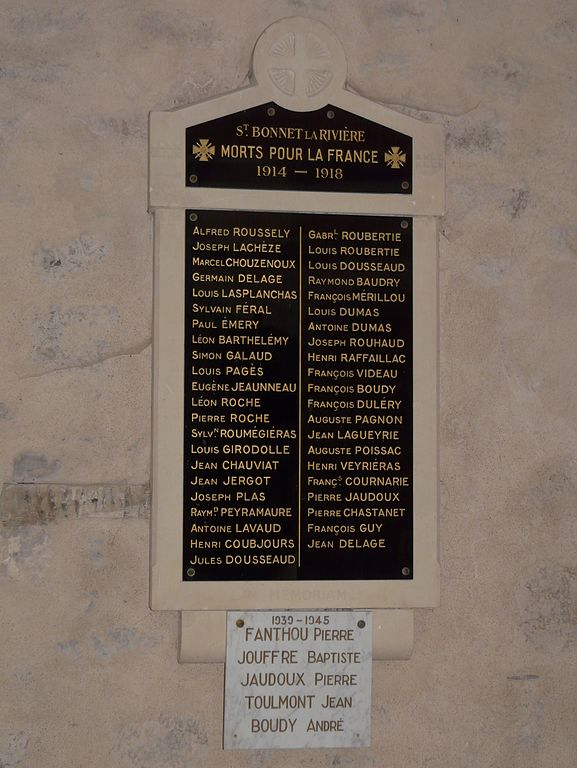 War Memorial Saint-Bonnet-la-Rivire Church