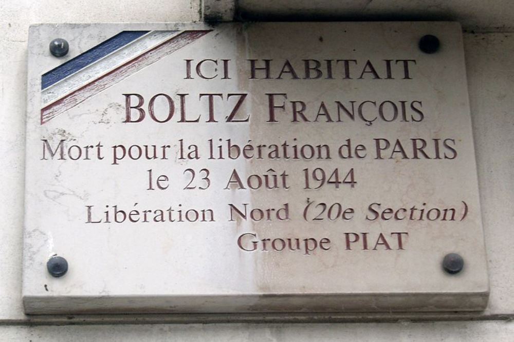 Plaquette François Boltz