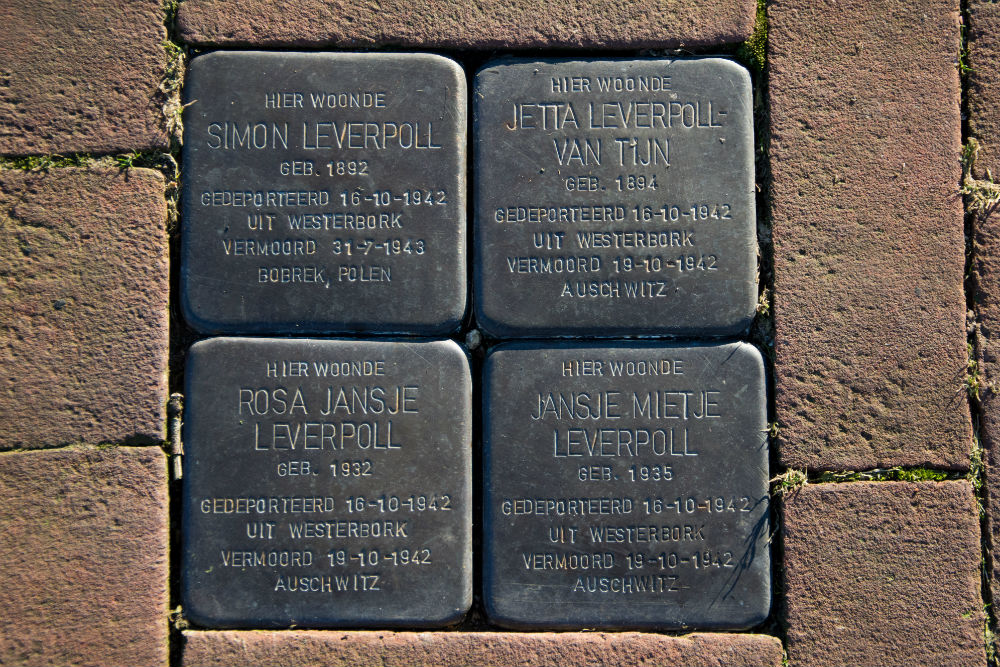 Stolpersteine Kruisstraat 66 (nu t/o Kruisstraat 35)