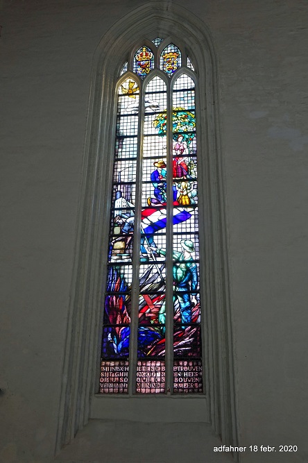 Queen Wilhelmina Window in Jacobijner Church Leeuwarden