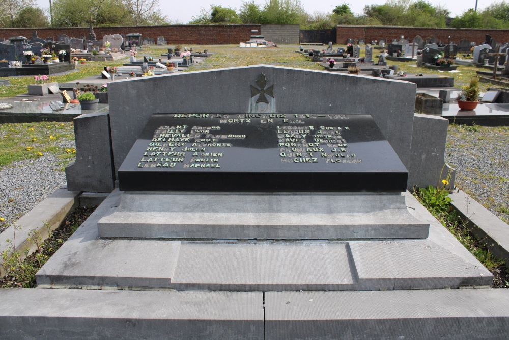 Oorlogsmonument Gedeporteerden 1914-1918 Begraafplaats Binche	 #2