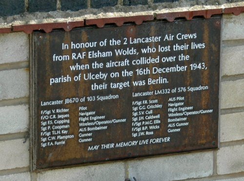 Memorial Crashed Lancaster Bombers