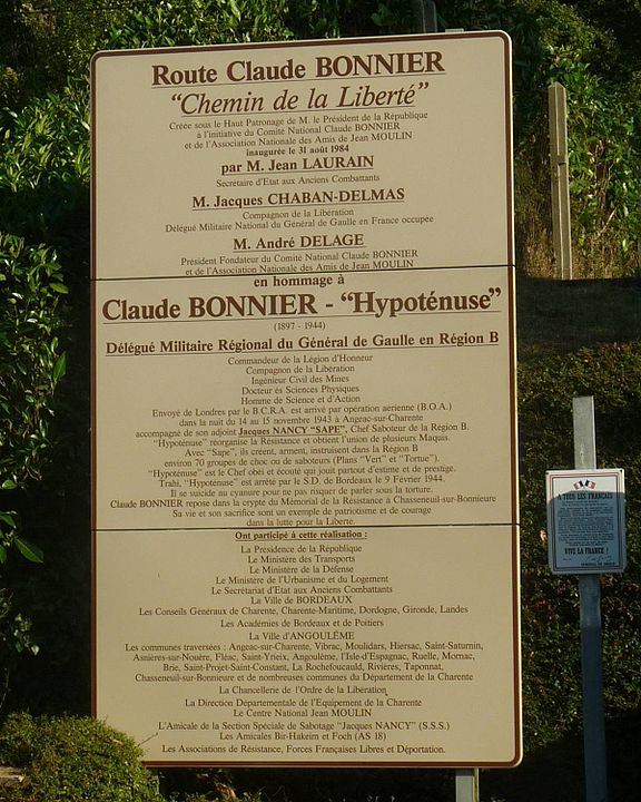 Sign Route Claude Bonnier #2