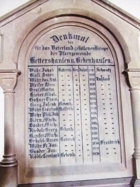 Gedenkteken Oorlogen 1805-1815 Kettershausen #1
