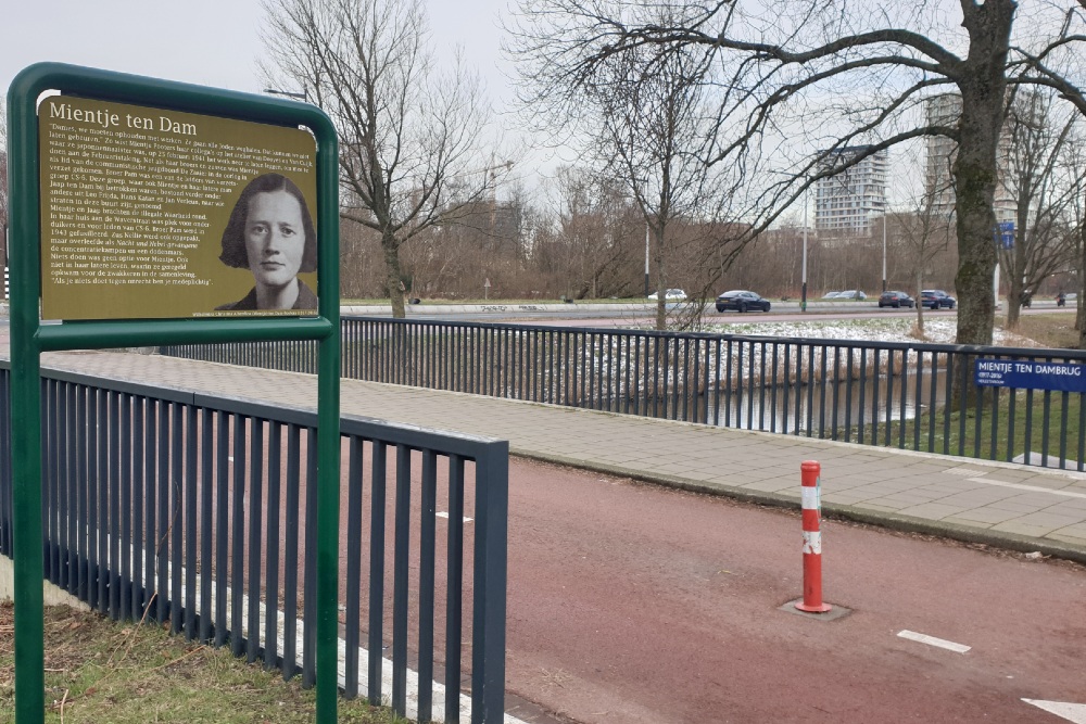 Memorial Plates Slotermeer Mientje ten Dam Bridge #2