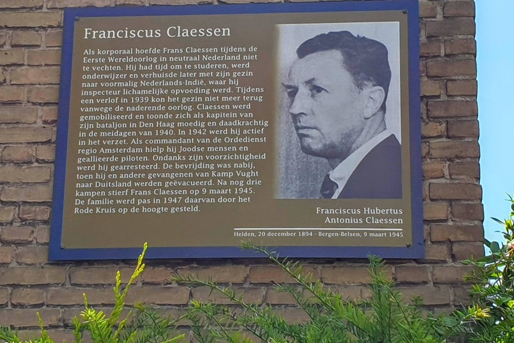 Memorial Plates Slotermeer Franciscus Claessenstraat