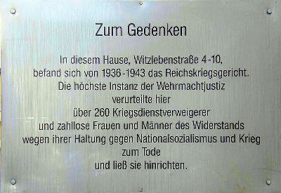 Memorial Reichskriegsgericht (Military Court) #1