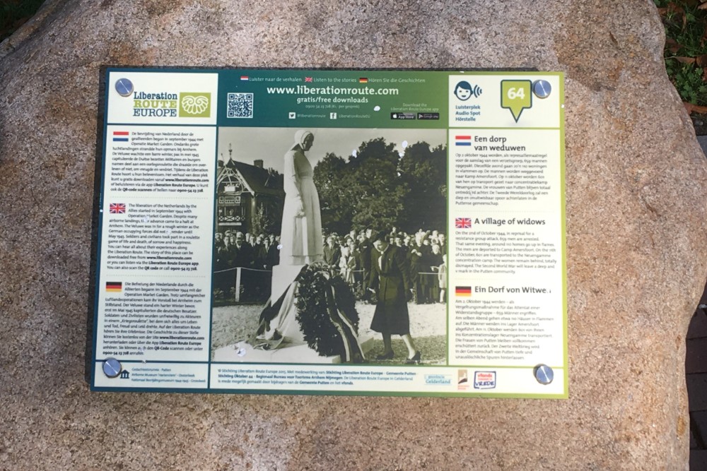 Liberation Route Marker 064: A village of widows