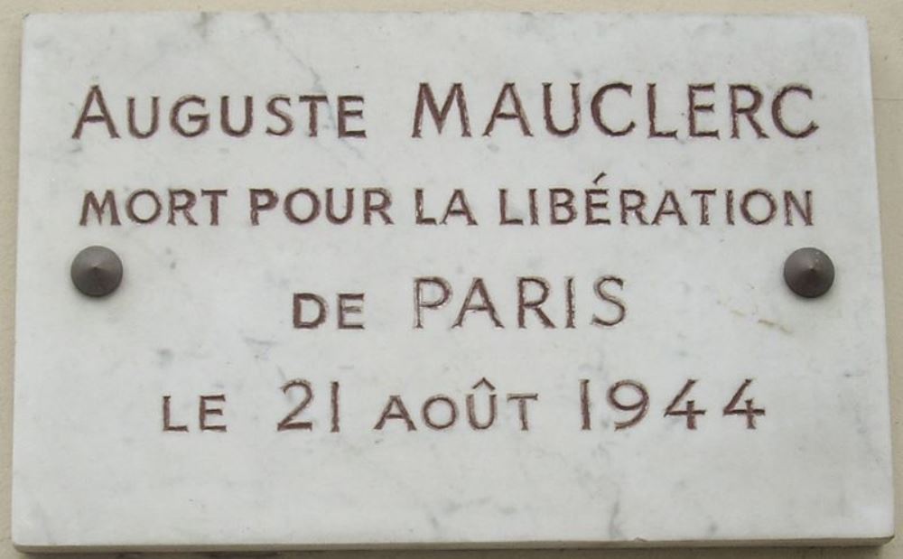 Plaque Auguste Mauclerc