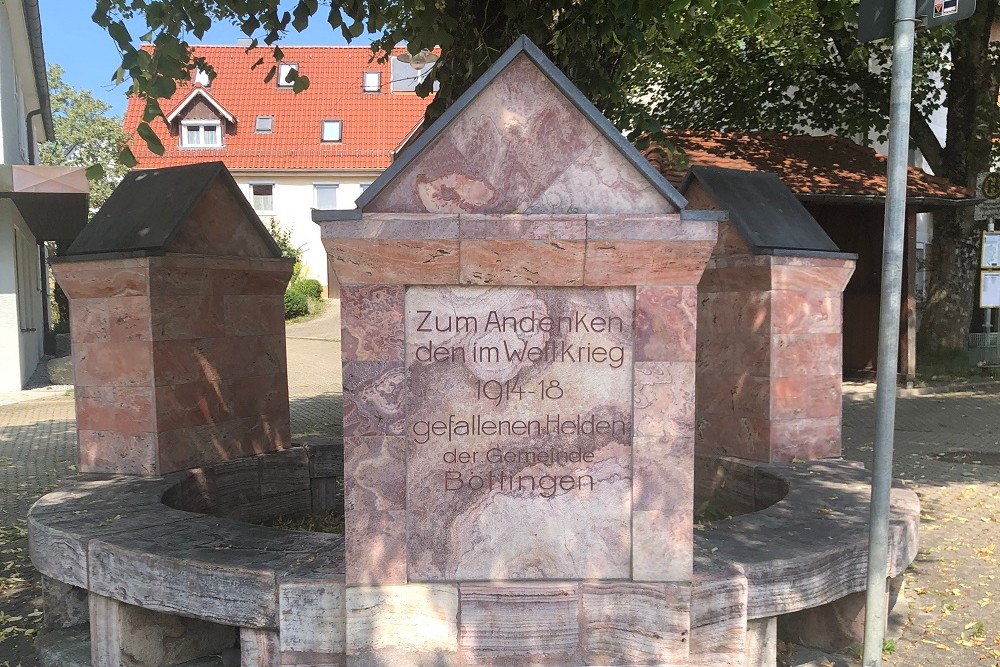 War Memorial Victims World War 1 Böttingen #1