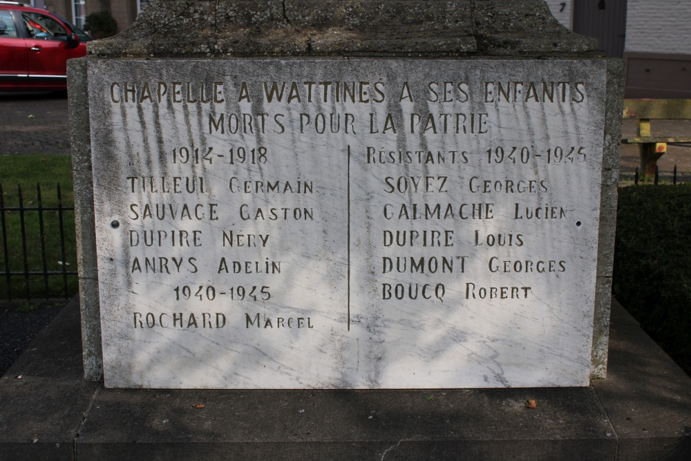 War Memorial Chapelle--Wattines #4
