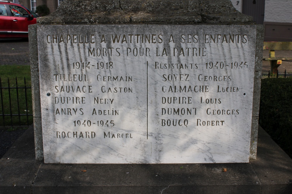 Oorlogsmonument Chapelle-à-Wattines #4