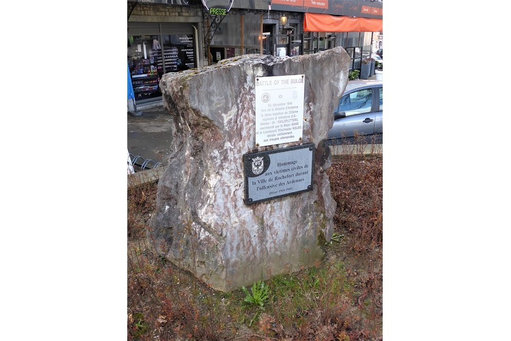 Memorial Stone Battle of the Bulge Rochefort #1