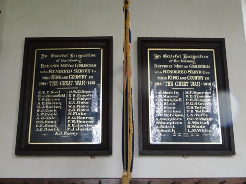 Roll of Honour St. Mary the Virgin Chapel