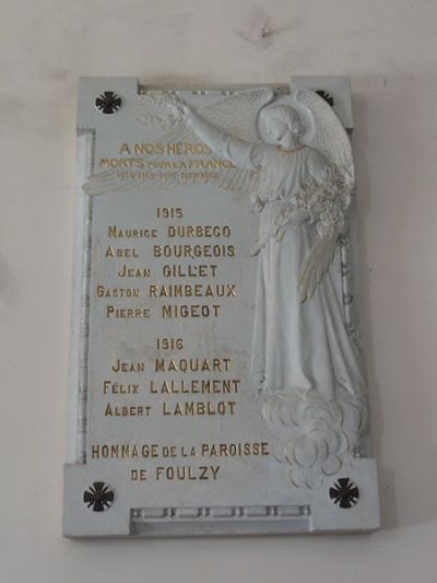 Oorlogsmonument Kerk Foulzy