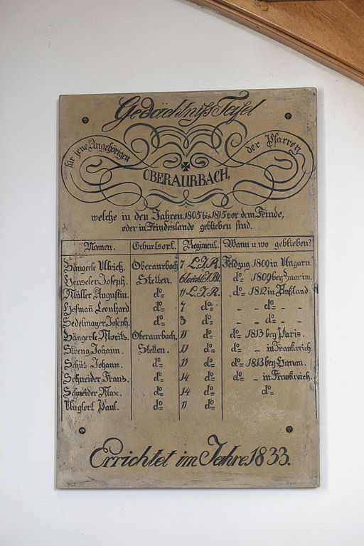 Memorial Wars 1805-1815 Oberauerbach #1