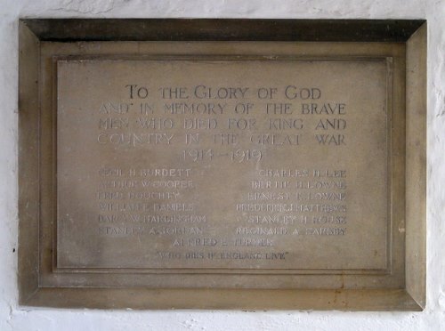 War Memorial St. Giles Church Colby #1