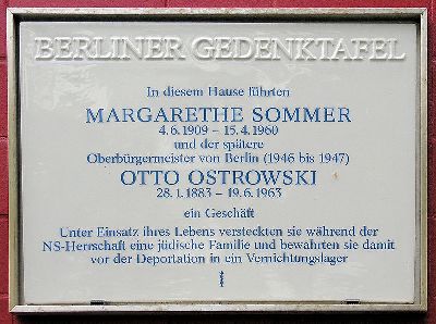 Gedenkteken Margarethe Sommer en Otto Ostrowski #1
