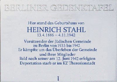 Plaque Heinrich Stahl