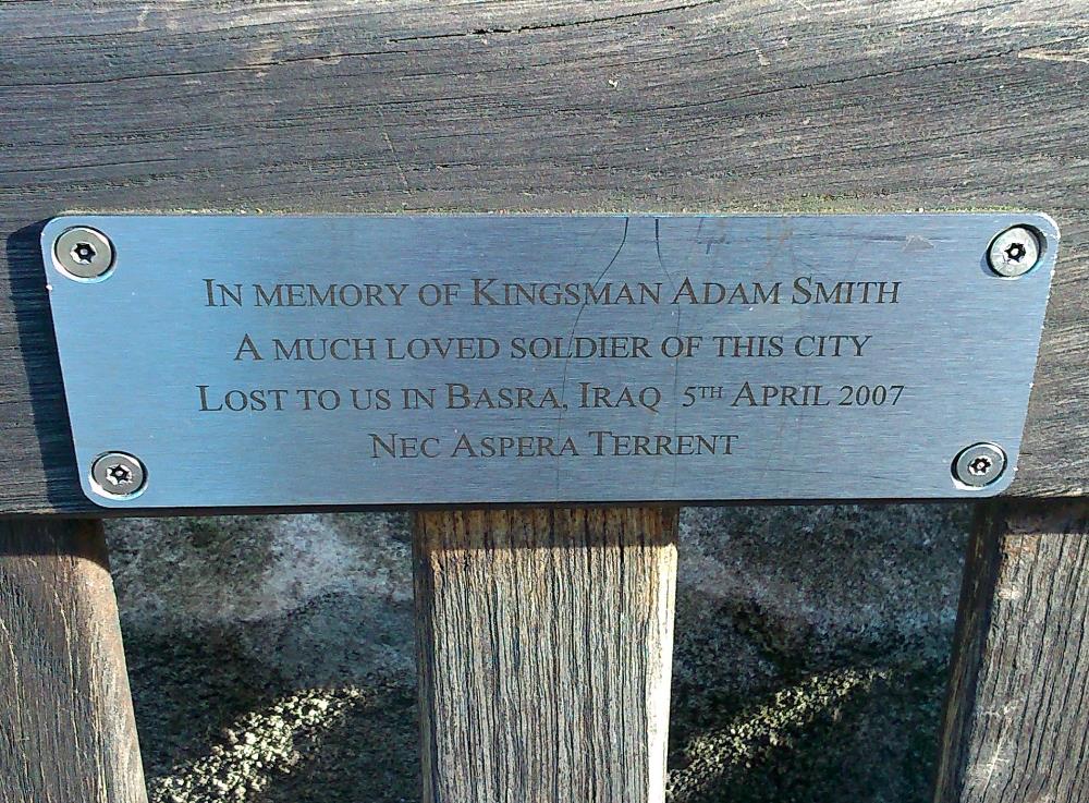 Remembrance Bench Kingsman Adam Smith #2
