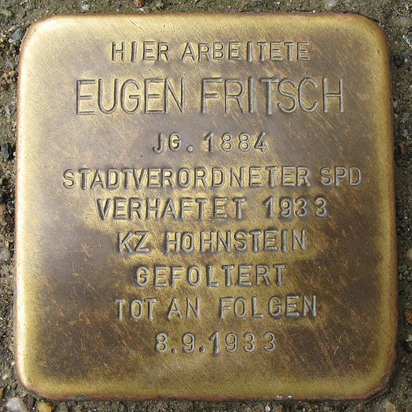 Stumbling Stone Eugen-Fritsch-Strae 5