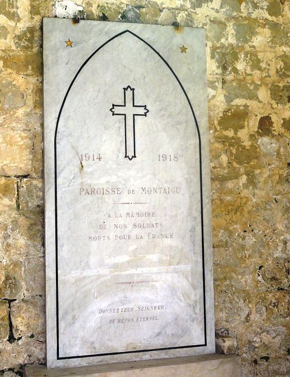 World War I Memorial Montaigu Church #1