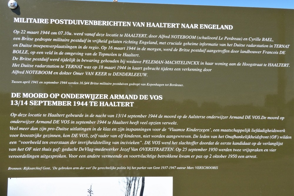 Infobord Britse Militaire Postduiven Haaltert #3