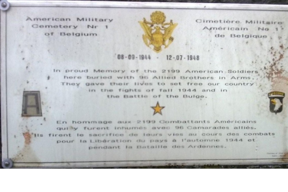 Gedenkteken Voormalige Amerikaanse Militaire Begraafplaats Nr. 1 van België