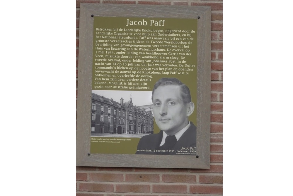 Herdenkingsborden De Aker Jacob Paffstraat #1