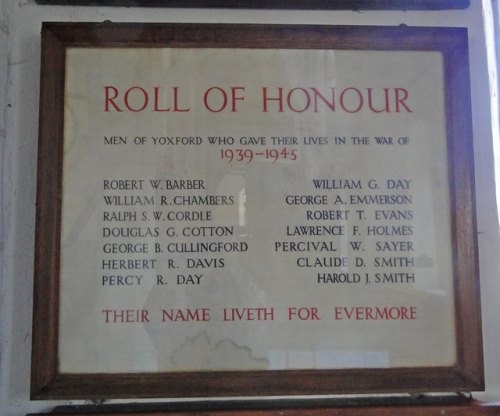 War Memorial St. Peter Church Yoxford