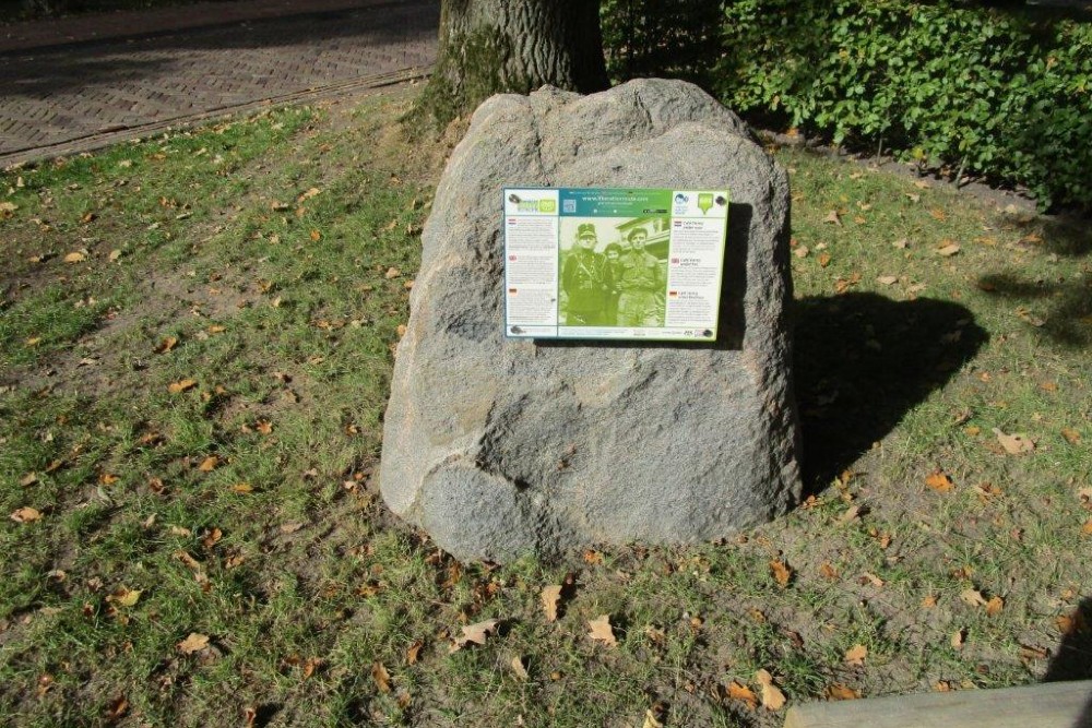 Liberation Route Marker 603: Café Slomp under fire #2
