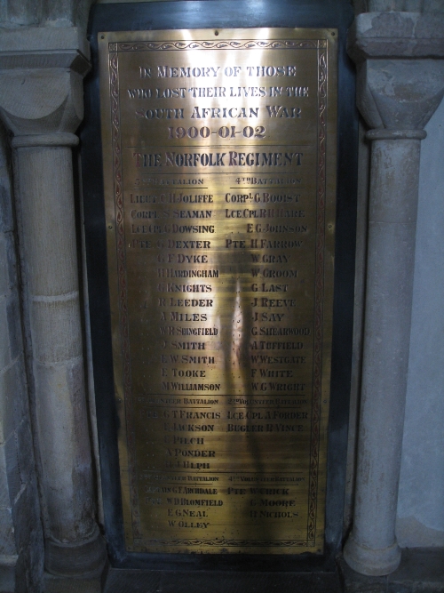 Gedenktekens & Herdenkingsramen Tweede Boerenoorlog Norwich Cathedral #3