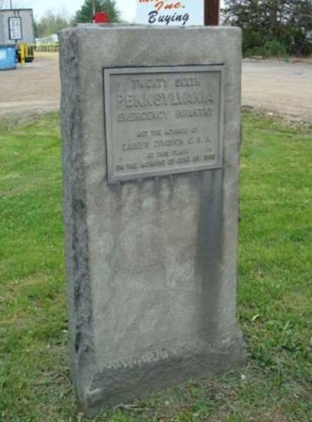 26th Pennsylvania Emergency Militia Marker