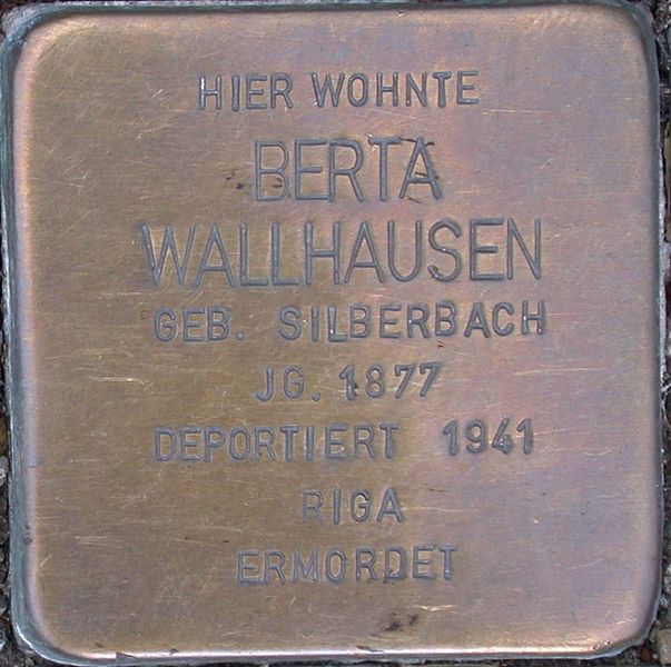 Stolpersteine Schülerstraße 20