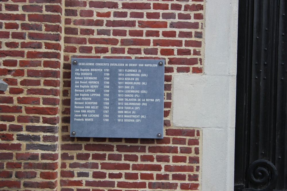 Commemorative Plate Fallen Soldiers of the Napoleon's Army Oeselgem