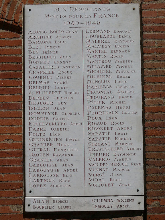 Memorial Killed Resistance Fighters Montauban