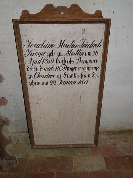 Oorlogsmonument Kerk Mestlin #2