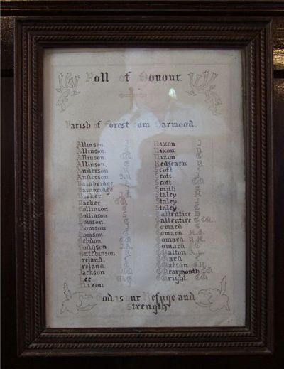 Roll of Honour St. James the Less Church #1