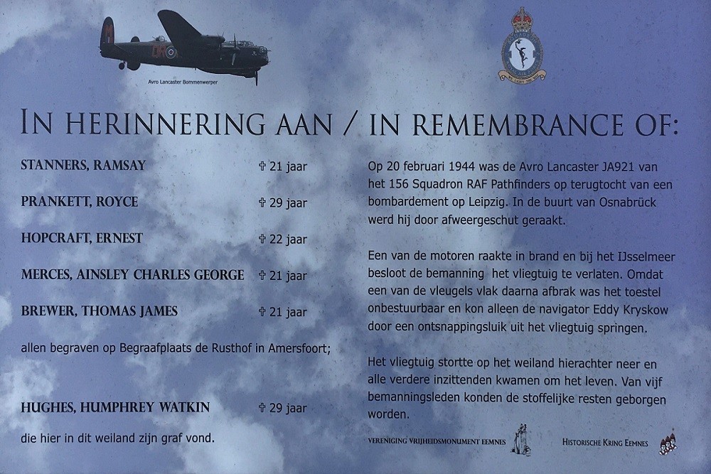 Crash Location Avro Lancaster JA 921 Eemnes #2