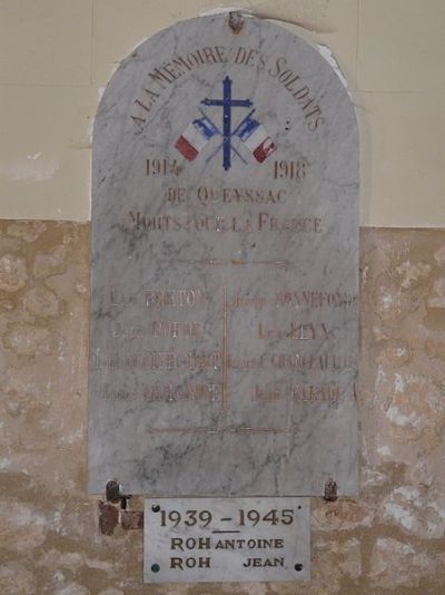 Oorlogsmonument Kerk Queyssac #1