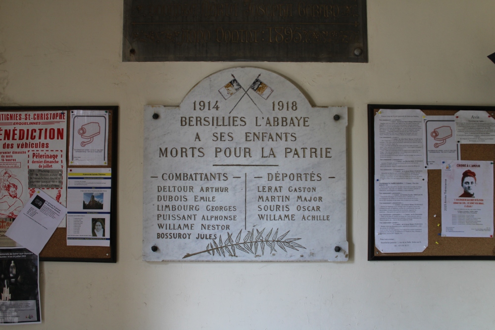 Commemorative Plate First World War Bersillies-l’Abbaye #1