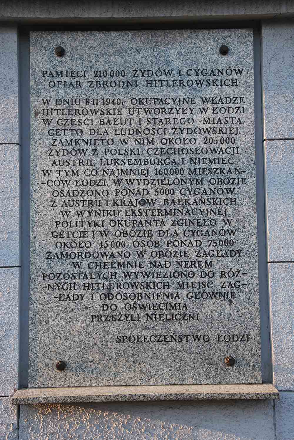 Memorial Litzmannstadt Ghetto #1
