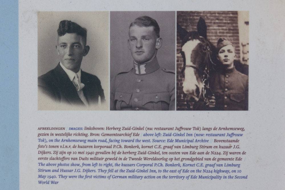 Information sign Zuid-Ginkel Inn and the three fallen hussars #5