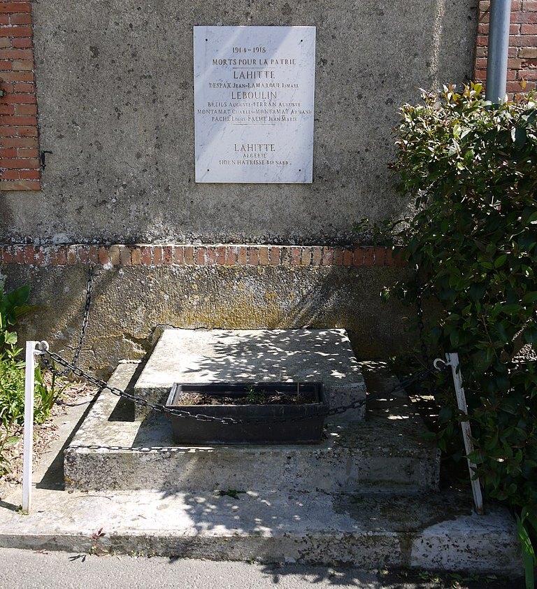 War Memorial Lahitte and Leboulin