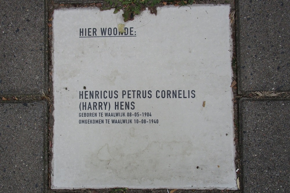 Memorial Stone Meester van Coothstraat 76
