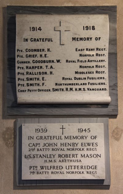 Oorlogsmonument St. Andrew Church Congham #1