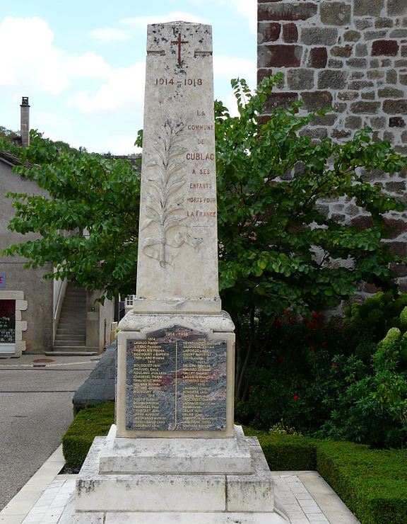 Oorlogsmonument Cublac